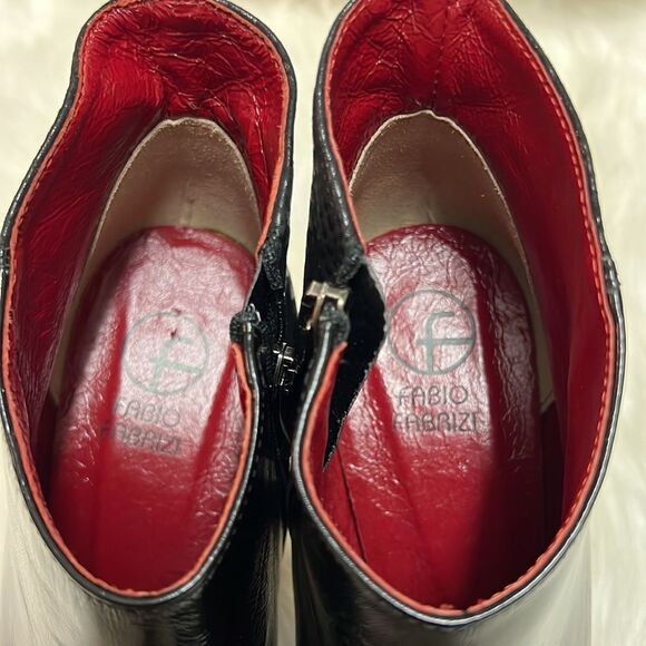 Fabio Fabrizi Black Leather Stiletto Ankle Boots Size 6.5/37 A2 - Picture 9 of 10